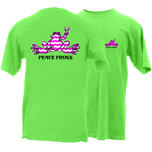 You are here Peace Frogs Retro Comfort Wear is loungewear with that lived-in look. The T-Shirt features a small screen print on the left chest and a large print on back. The.
